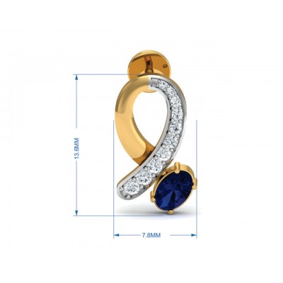 Rami Blue Sapphire & Diamond earrings in Gold